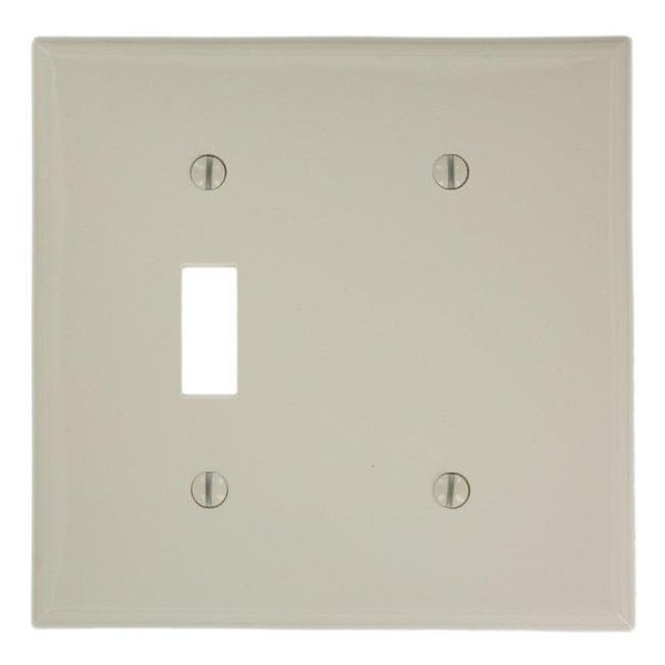 Ezgeneration 4.56 x 0.22 x 4.5 in. Light Almond 2-Gang Standard Size of Toggle & Blank Wall Plate; White EZ771976
